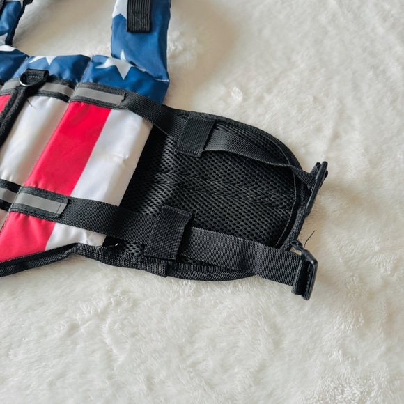 King Pup Dog Life Jacket Vest - American Flag Red White & Blue - Size Small - Picture 5 of 8